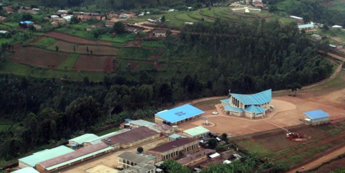 Filming Kibeho town in Rwanda